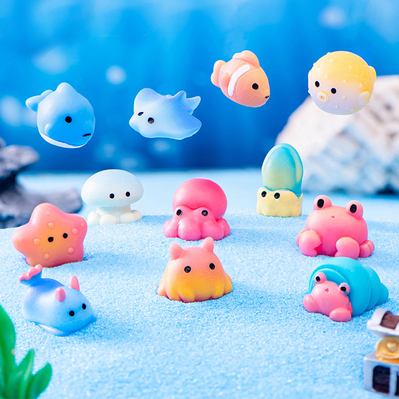 Aquarium Fish Dolphin - Marine Animals Figurine Dolphin Octopus Jellyfish