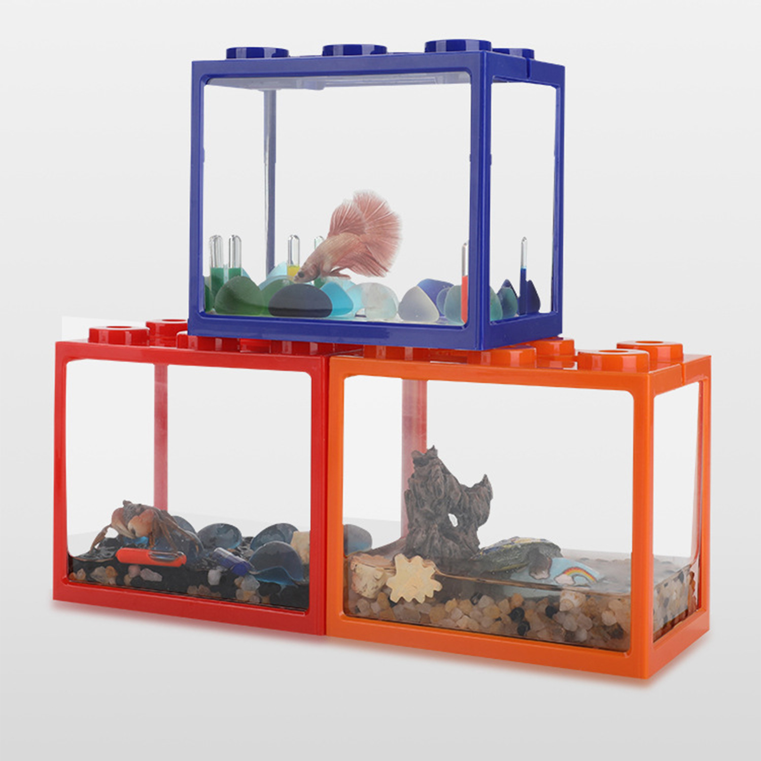Aquarium Fish Betta - Plastic Betta Fish Tank Aquarium Fish