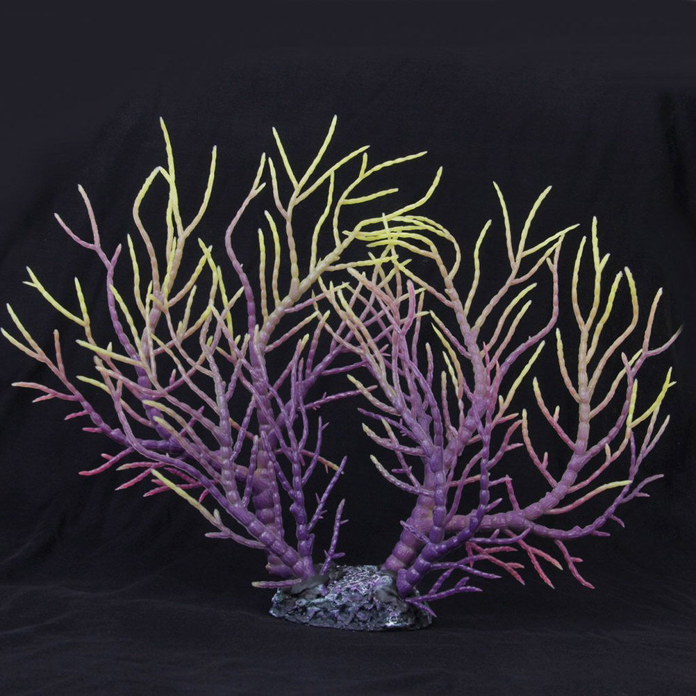 Aquarium Fish Yellow - 28x20cm Soft Flexible Artificial Coral for