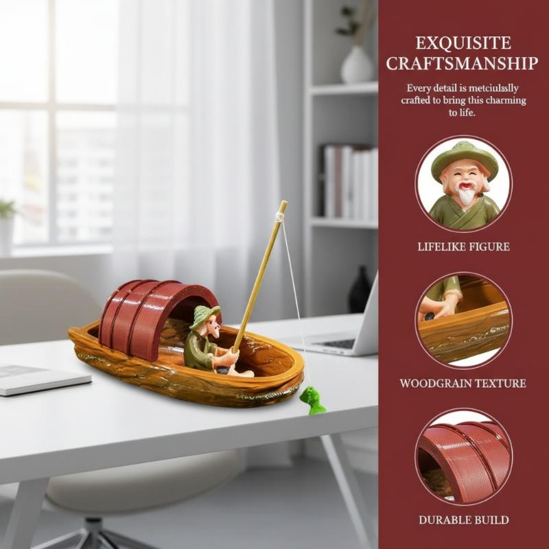 Mini Fisherman Floating Boat O - Aquarium Fish Pot บทวิจารณ์และราคา