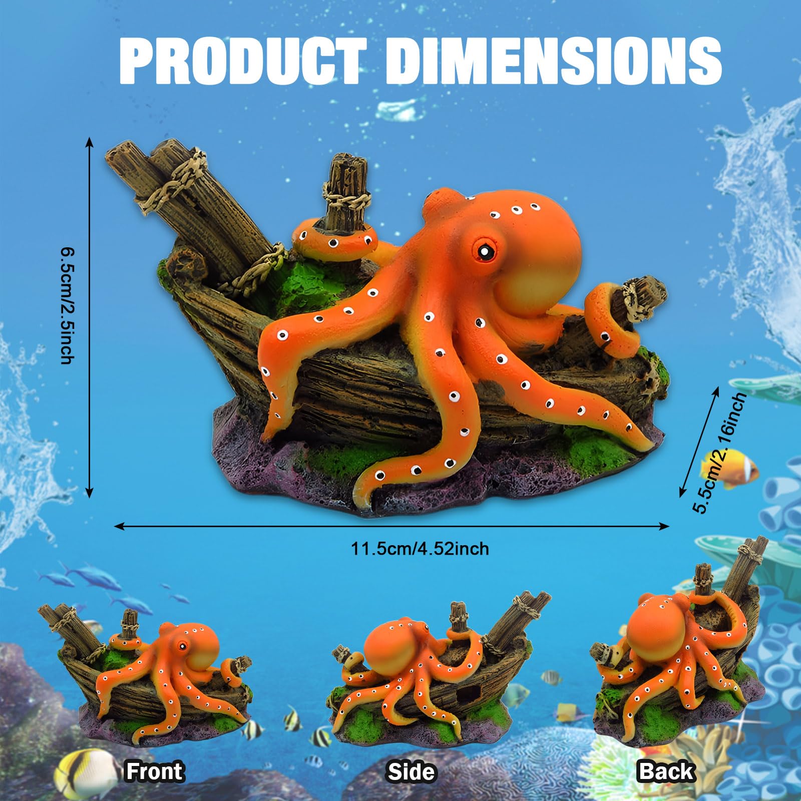 Resin Octopus Statue Ornaments - Aquarium Fish Cartoon บทวิจารณ์และราคา