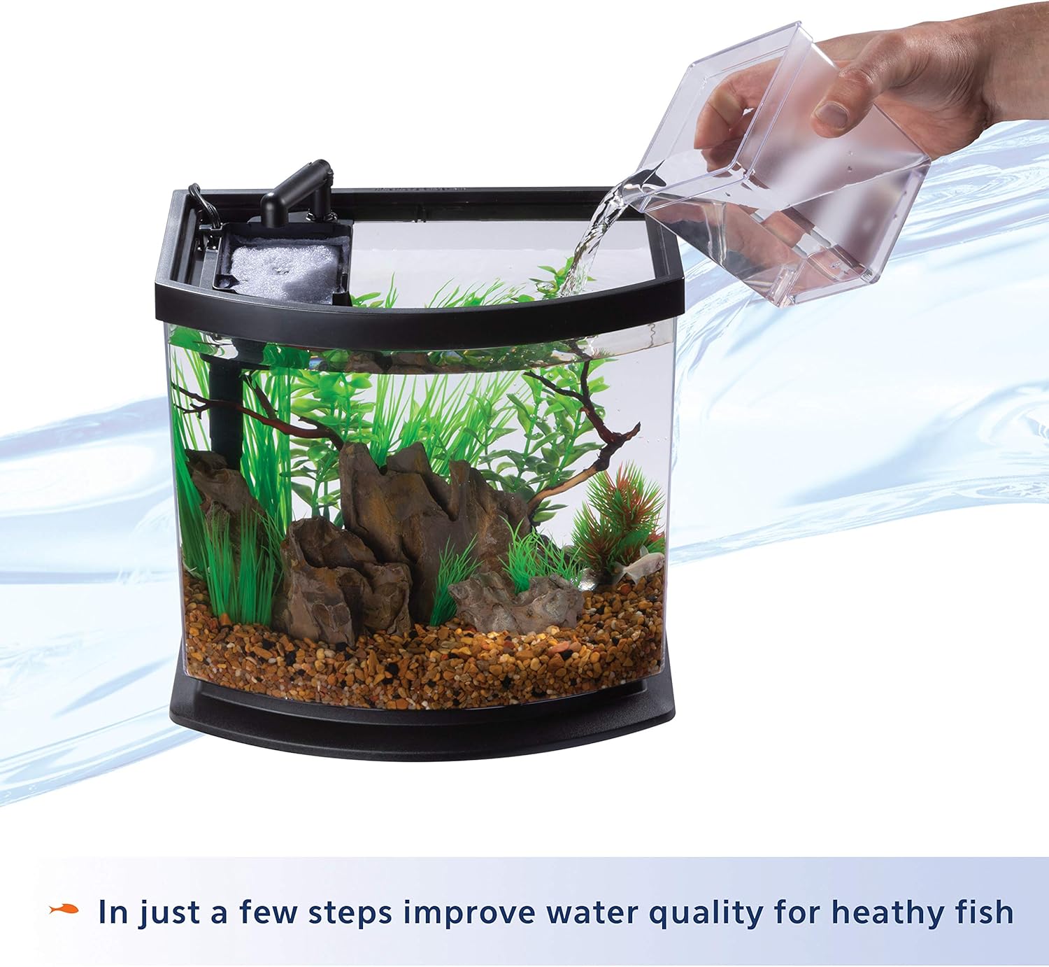 Aqueon LED MiniBow Small Aquar - Aquarium Fish Black บทวิจารณ์และราคา
