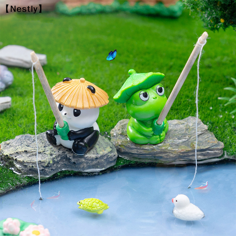 Fishing Frog Panda Figurines O - Aquarium Fish Cartoon บทวิจารณ์และราคา