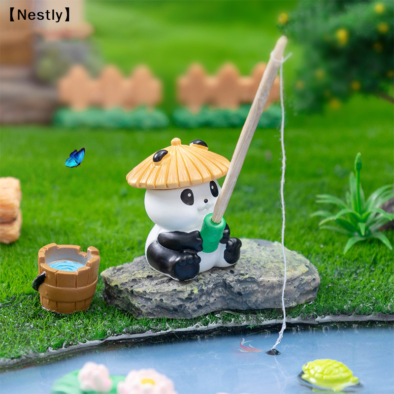 Fishing Frog Panda Figurines O - Aquarium Fish Cartoon บทวิจารณ์และราคา