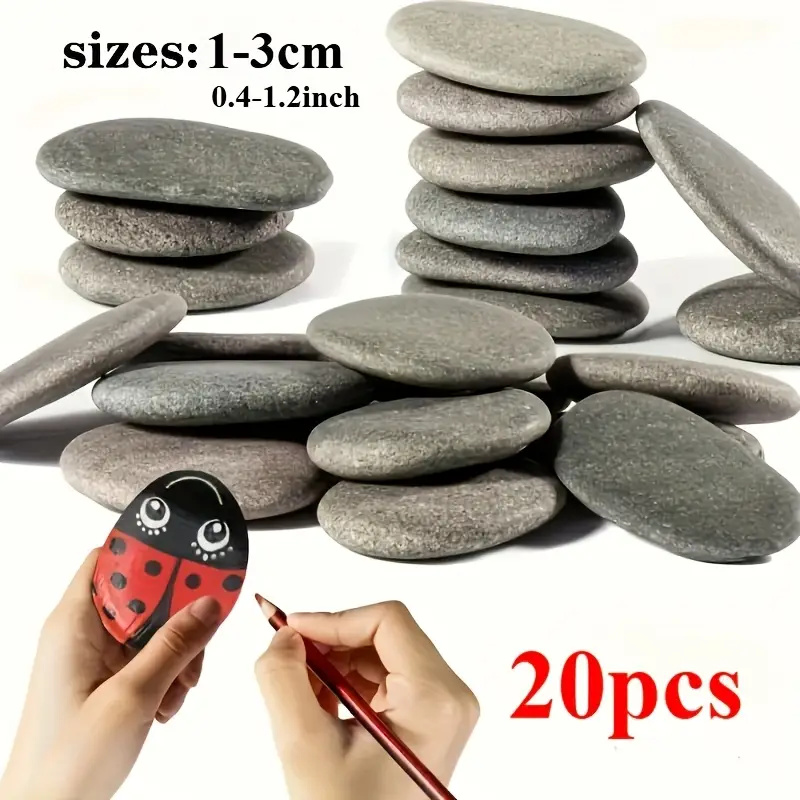 20Pcs Natural River Rocks Smoo - Aquarium Fish Types บทวิจารณ์และราคา