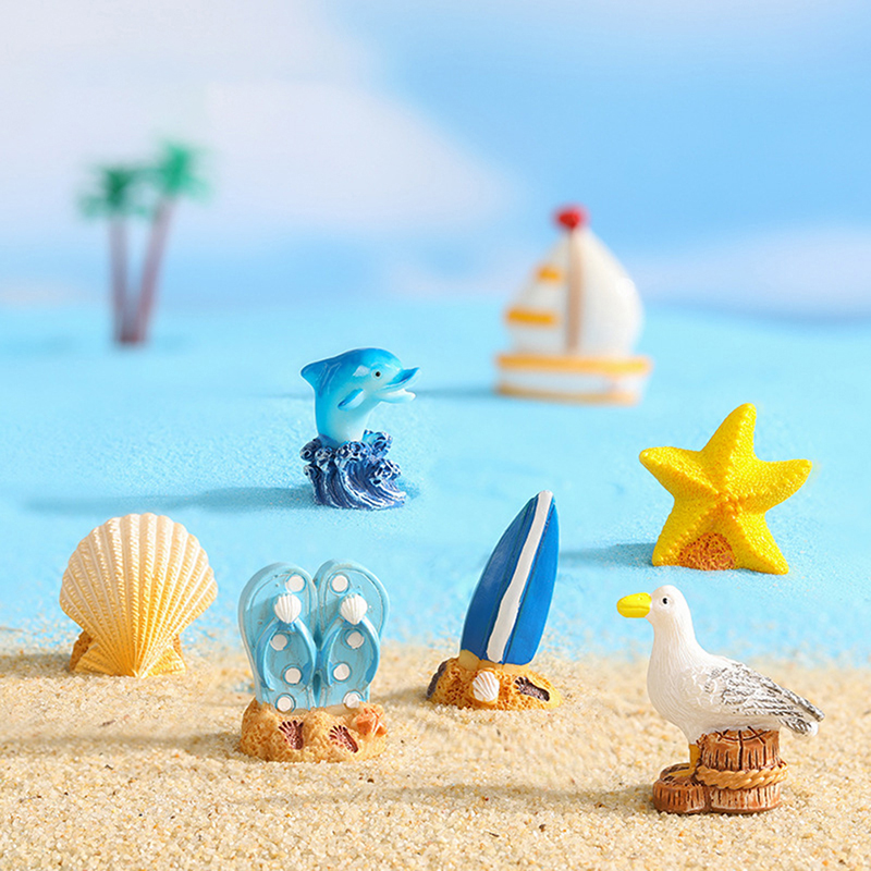 Cartoon Surfboard Seashells Se - Aquarium Fish Dolphin บทวิจารณ์และราคา