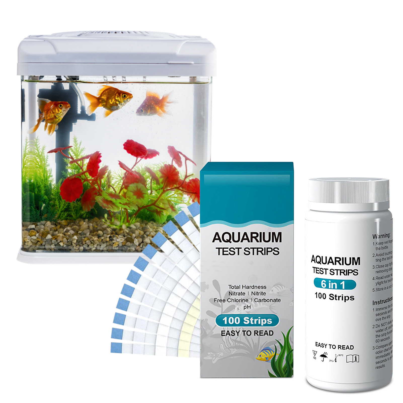 100pcs 6-in-1 Water Quality Te - Aquarium Test Kit บทวิจารณ์และราคา