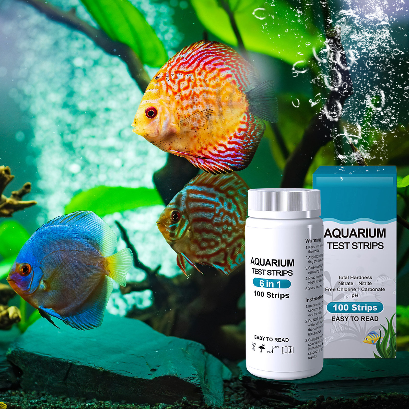 100pcs 6-in-1 Water Quality Te - Aquarium Test Kit บทวิจารณ์และราคา