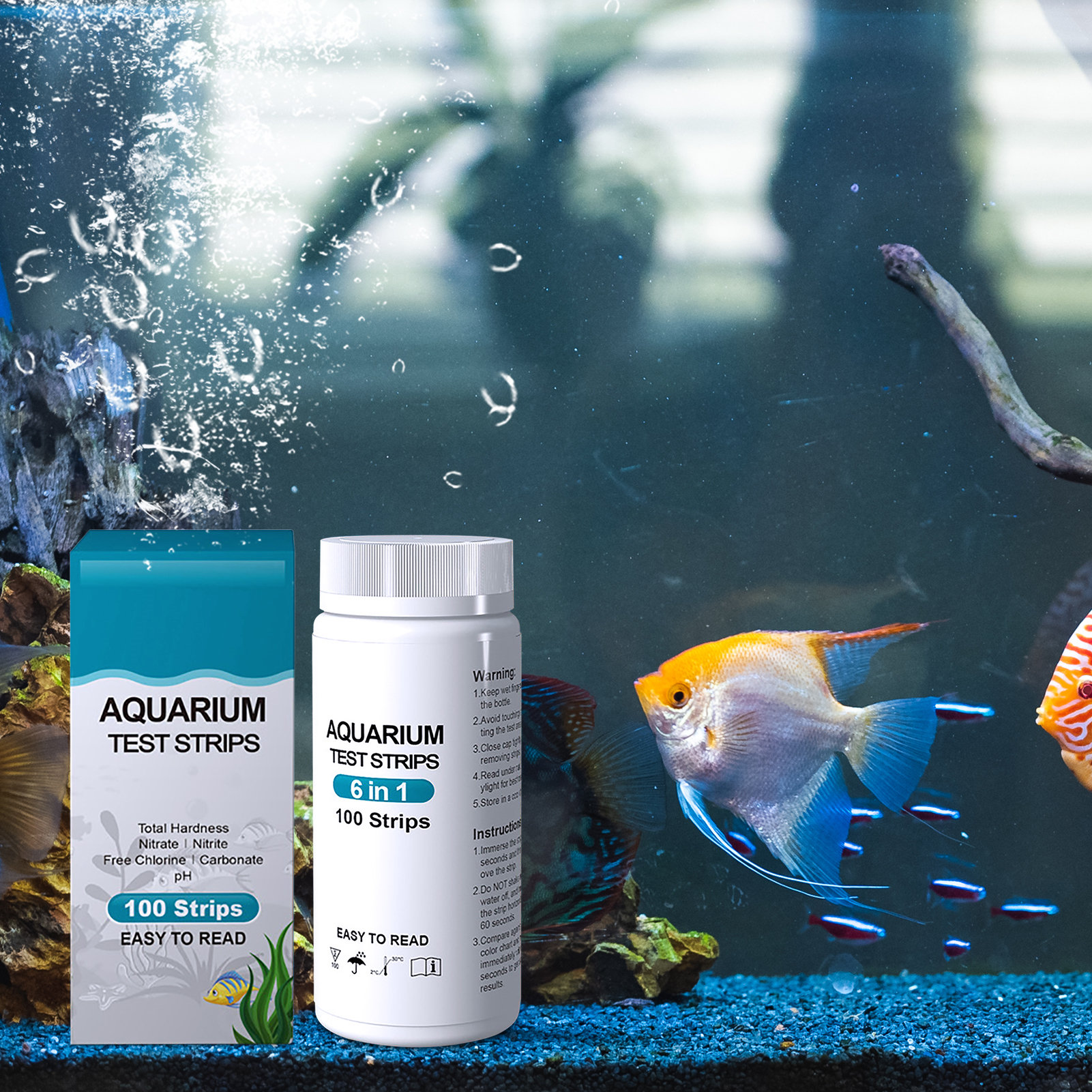 100pcs 6-in-1 Water Quality Te - Aquarium Test Kit บทวิจารณ์และราคา