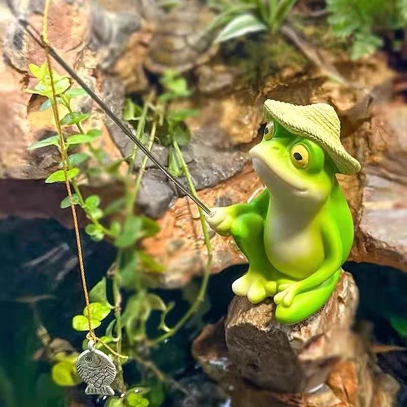 Cartoon Resin Frog Figurine Cr - Aquarium Fish Cartoon บทวิจารณ์และราคา