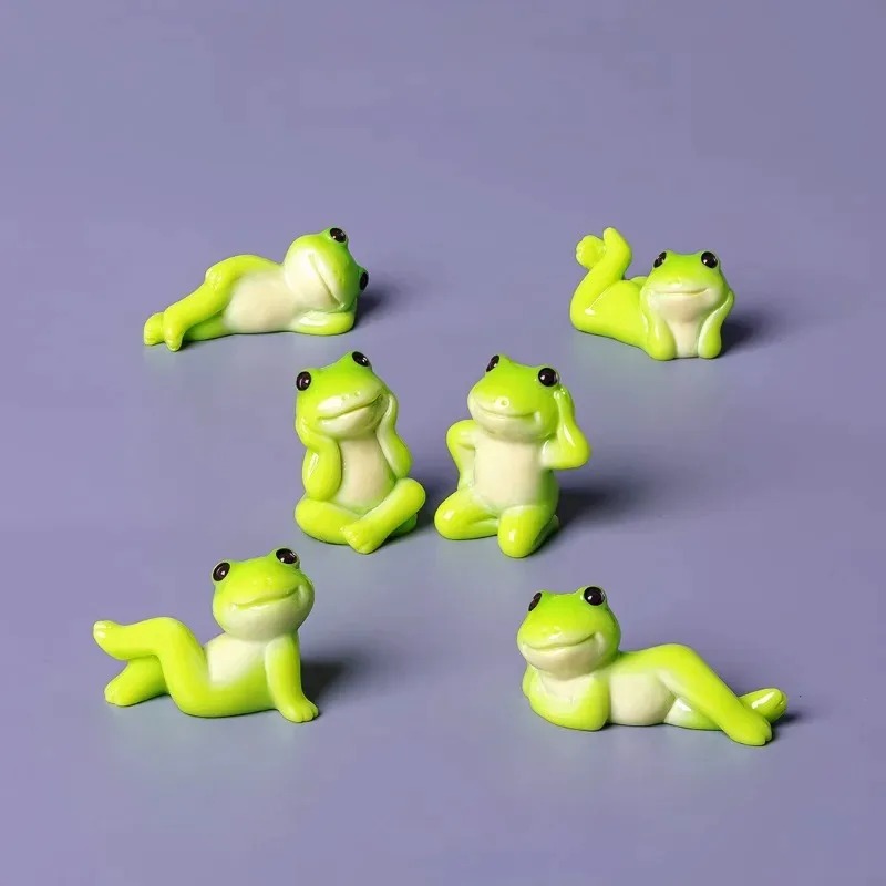 6pcs Cartoon Mini Funny Frog F - Aquarium Fish Cartoon บทวิจารณ์และราคา