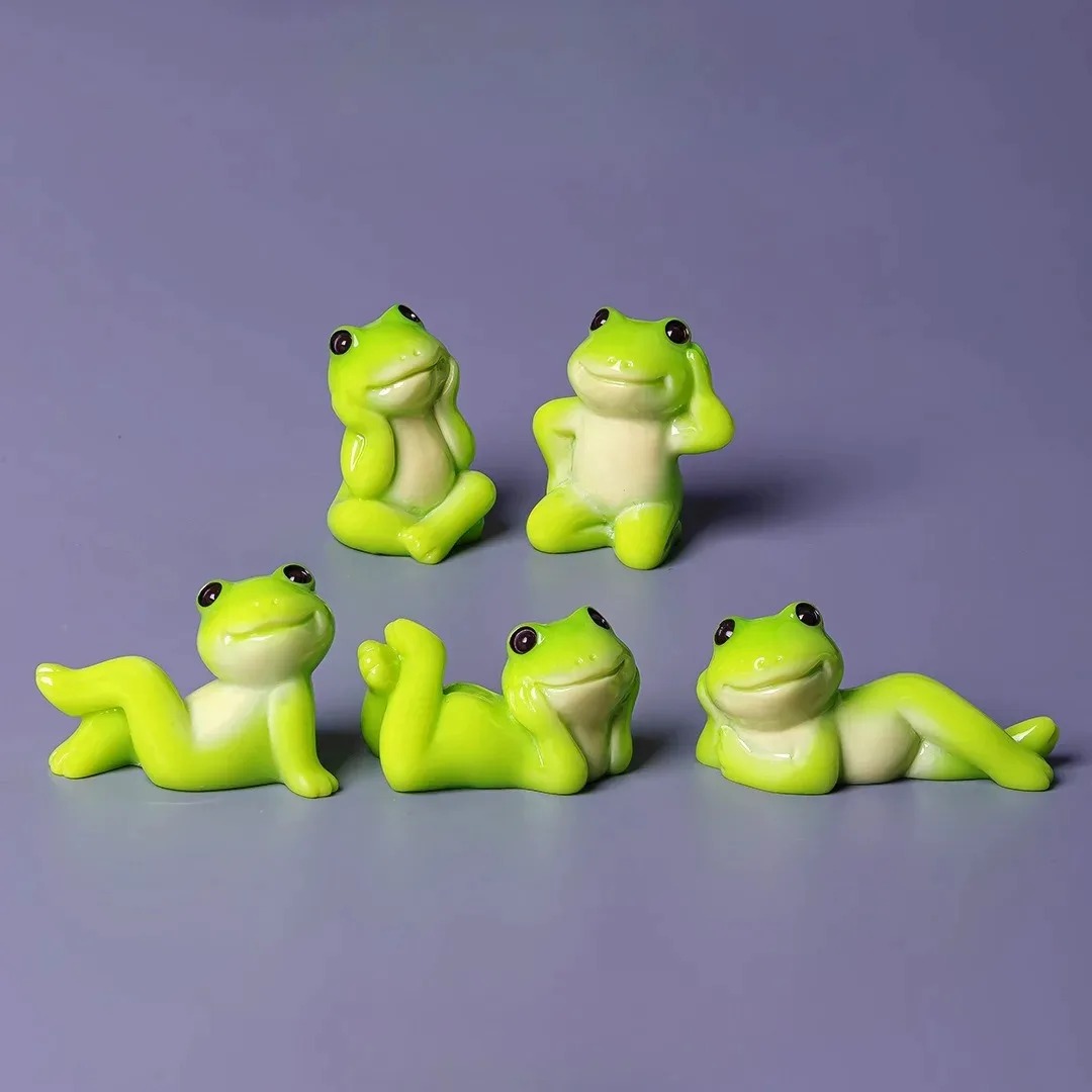 6pcs Cartoon Mini Funny Frog F - Aquarium Fish Cartoon บทวิจารณ์และราคา