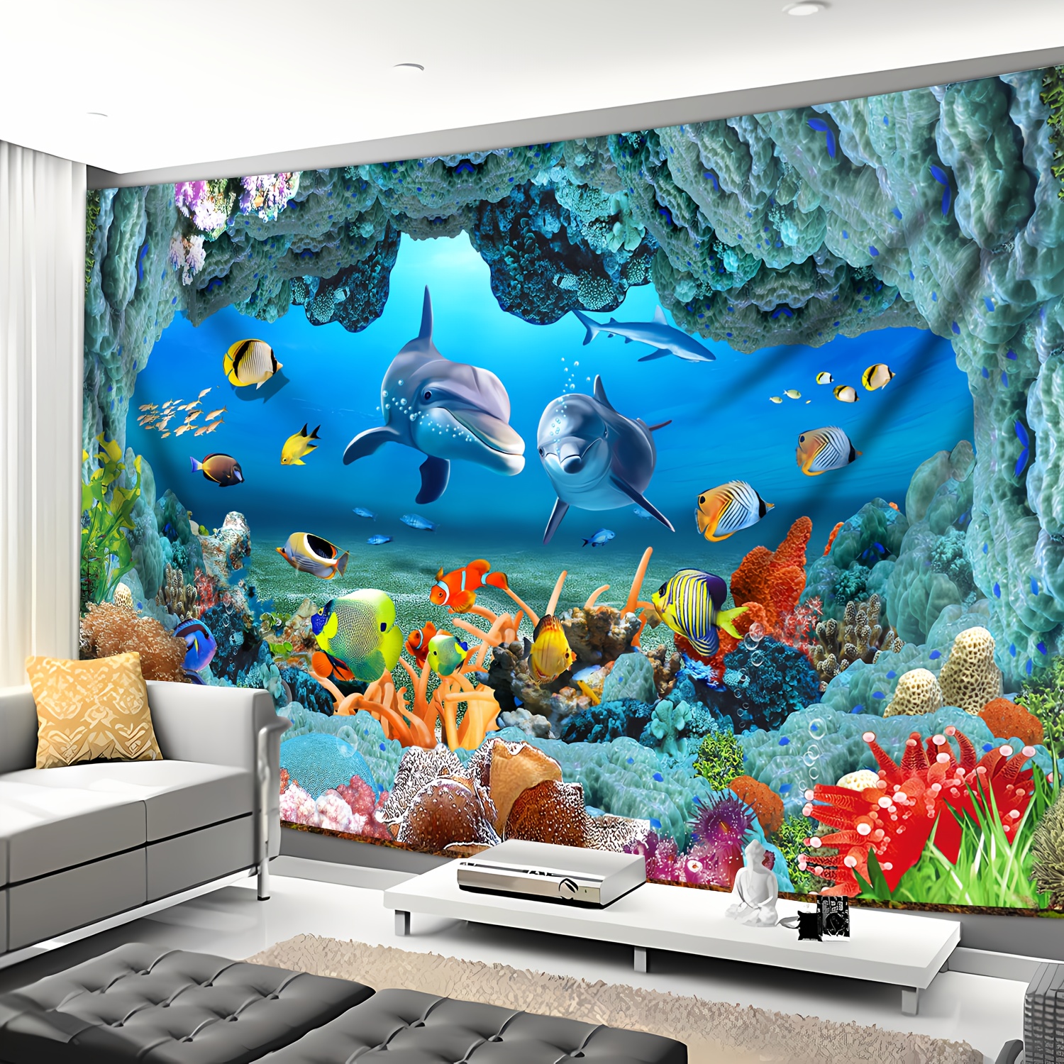 Underwater Coral Reef Dolphin  - Aquarium Fish Dolphin บทวิจารณ์และราคา