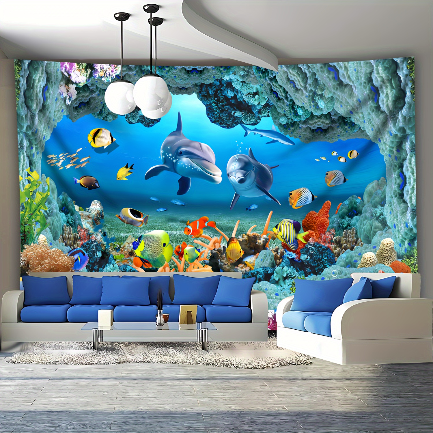 Underwater Coral Reef Dolphin  - Aquarium Fish Dolphin บทวิจารณ์และราคา
