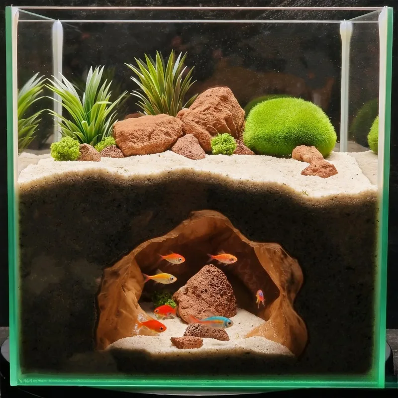 Sinkhole Cave Aquarium Ornamen - Aquarium Fish Hideout บทวิจารณ์และราคา