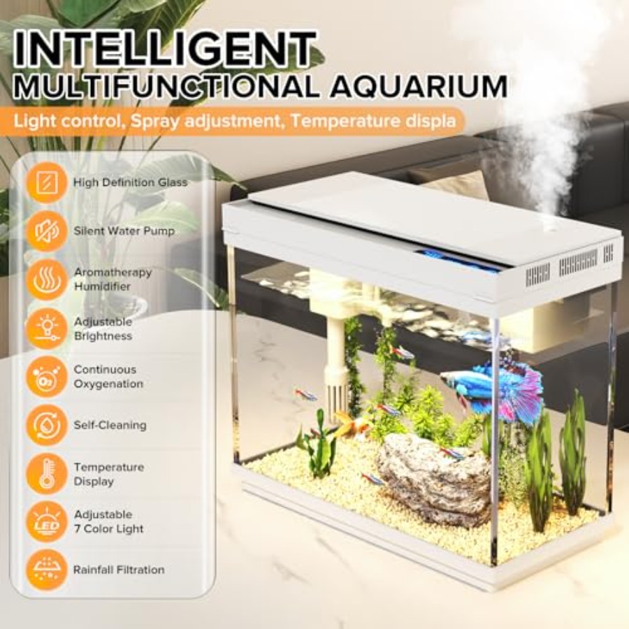 Fish Tank 2.4 Gallon Aquarium  - Aquarium Fish Black บทวิจารณ์และราคา