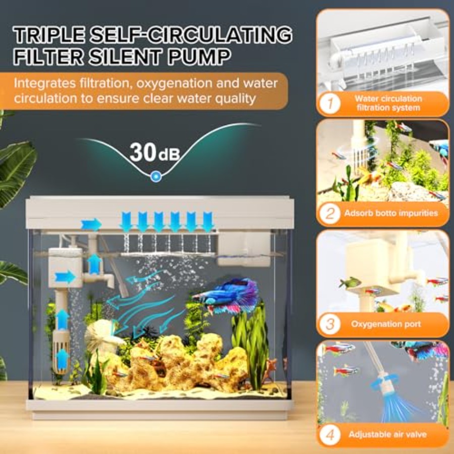 Fish Tank 2.4 Gallon Aquarium  - Aquarium Fish Black บทวิจารณ์และราคา