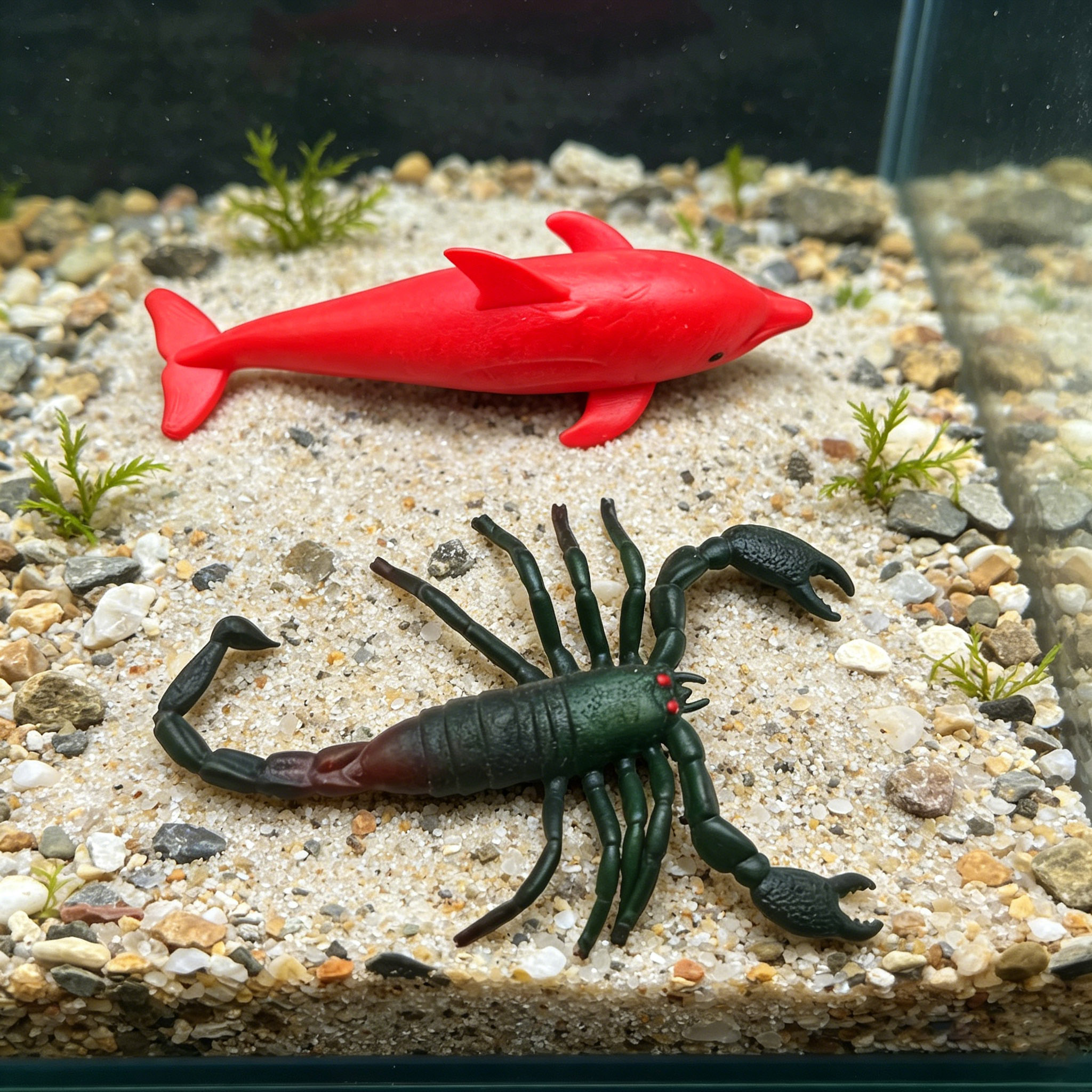 2Pcs Red Dolphin & Black Scorp - Aquarium Fish Dolphin บทวิจารณ์และราคา