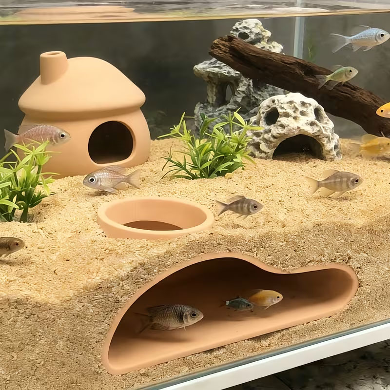 Apcarium Fish Tunnel Hideout | - Aquarium Fish Hide บทวิจารณ์และราคา