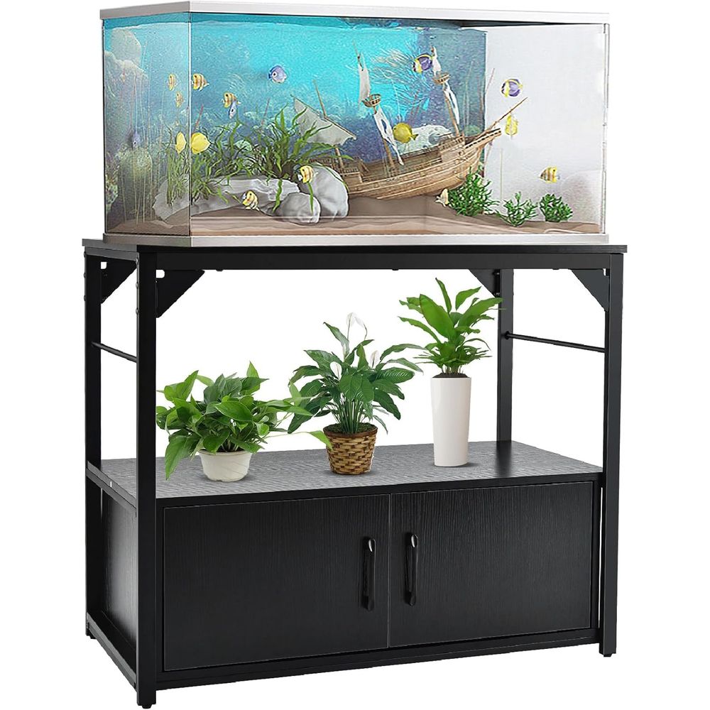 Metal Frame Fish Tank Stand wi - Aquarium Fish Black บทวิจารณ์และราคา