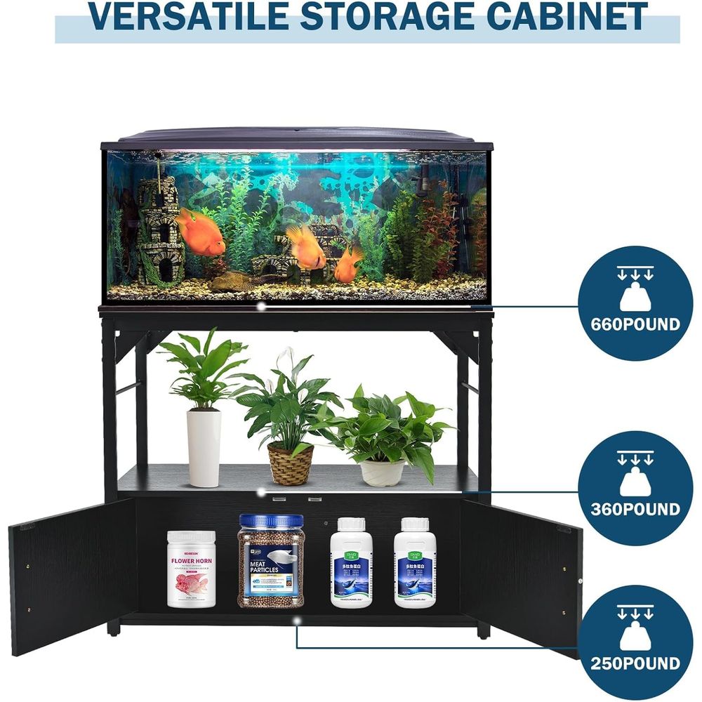 Metal Frame Fish Tank Stand wi - Aquarium Fish Black บทวิจารณ์และราคา