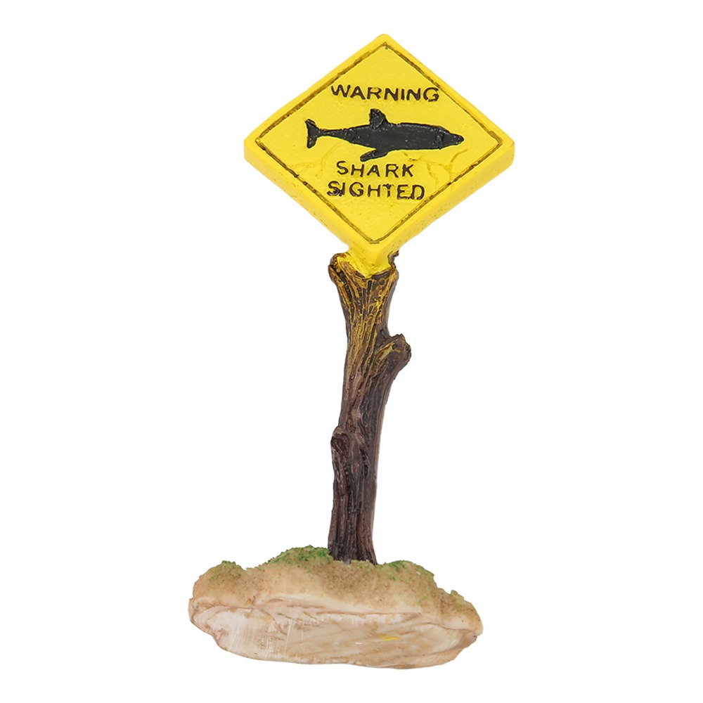 Resin Shark Warning Board Orna - Aquarium Fish Yellow บทวิจารณ์และราคา