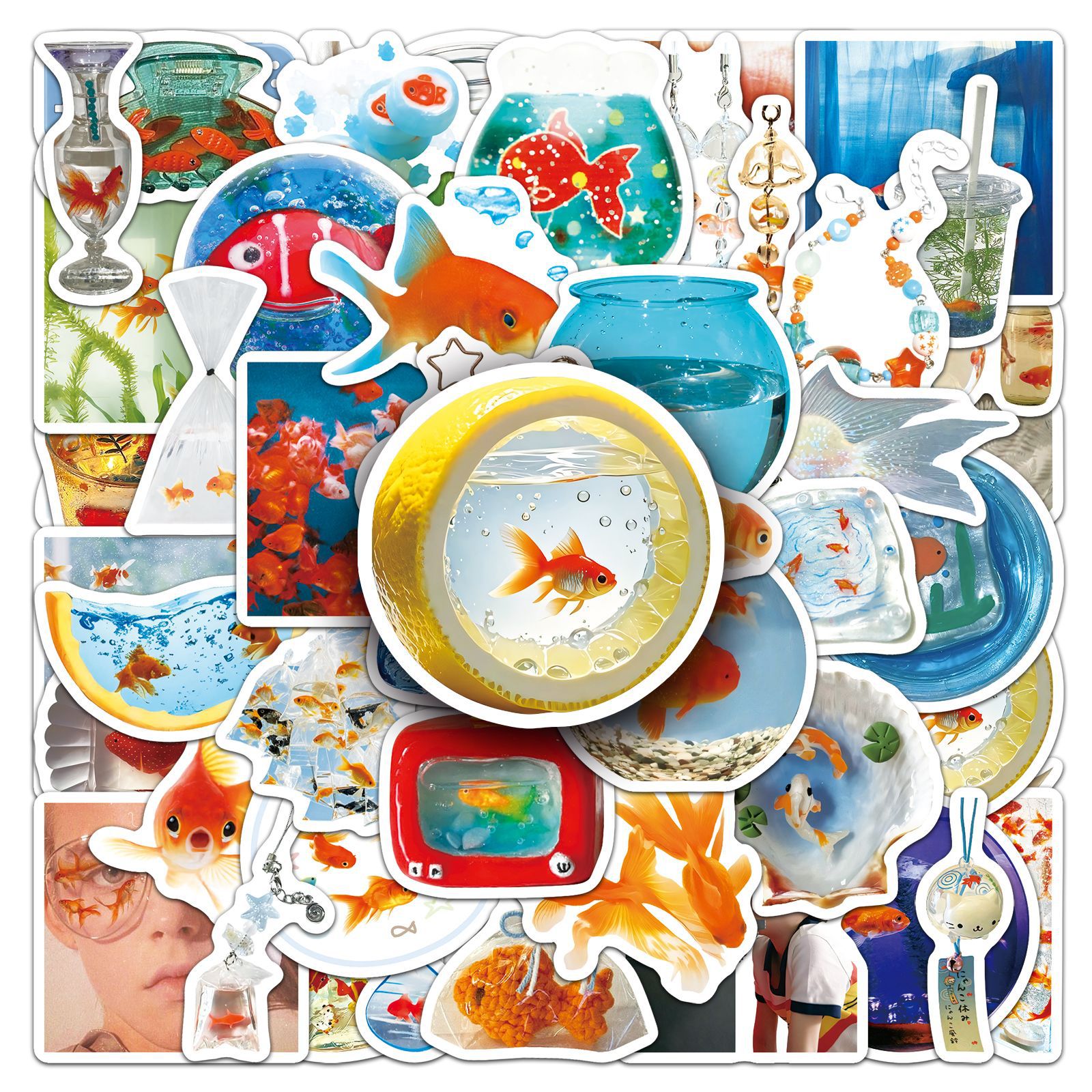 50PCS Ins Style Cartoon Goldfi - Aquarium Fish Cartoon บทวิจารณ์และราคา