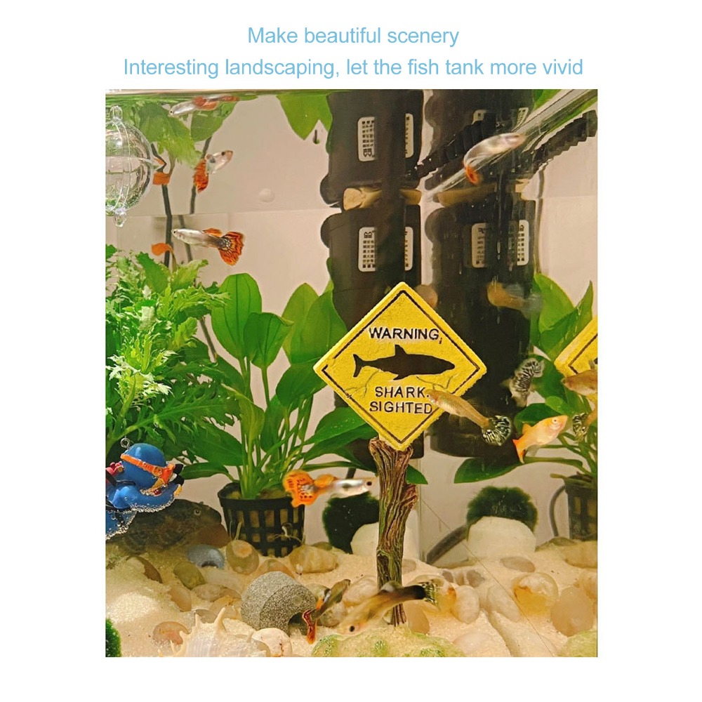 Resin Shark Warning Board Orna - Aquarium Fish Yellow บทวิจารณ์และราคา