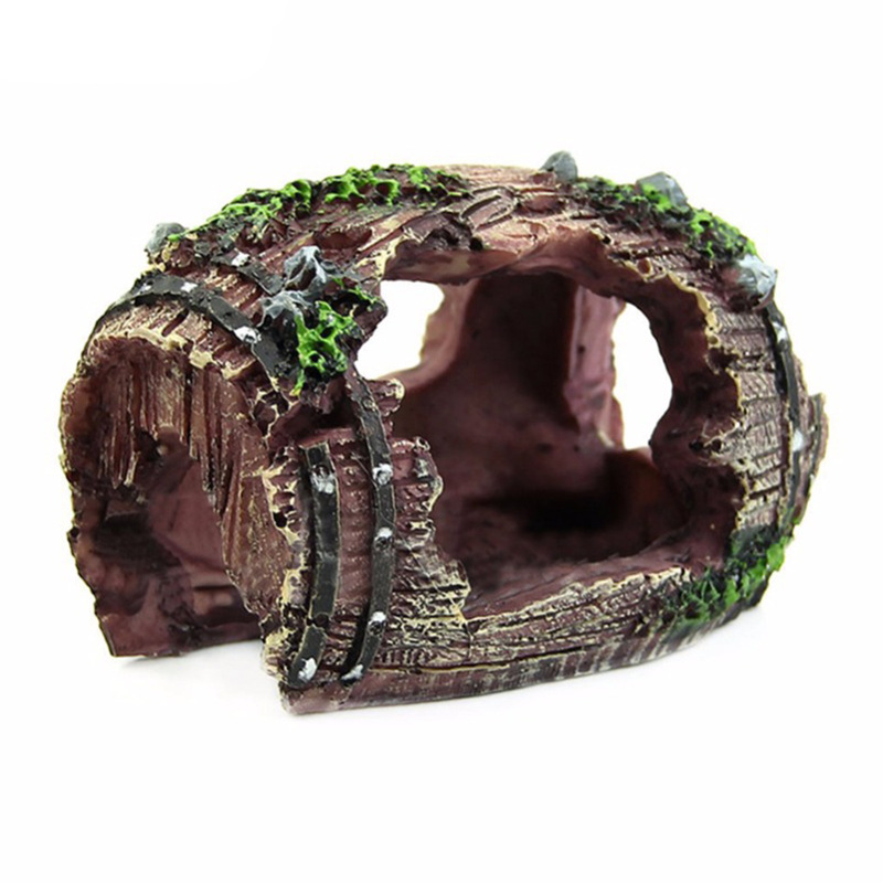 Aquarium Artificial Barrel Cav - Aquarium Fish Cartoon บทวิจารณ์และราคา