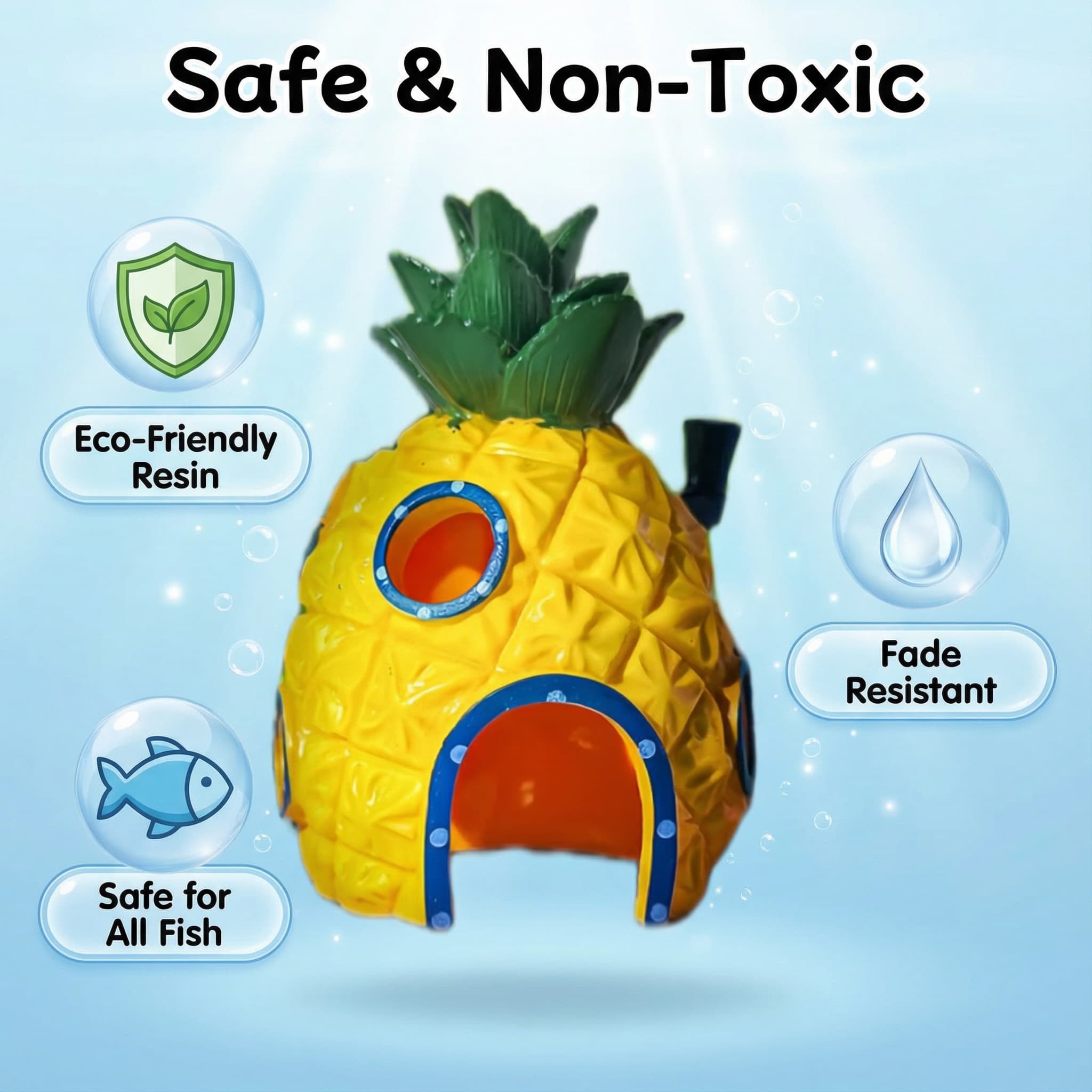 Pineapple House Aquarium Decor - Aquarium Fish Hideout บทวิจารณ์และราคา