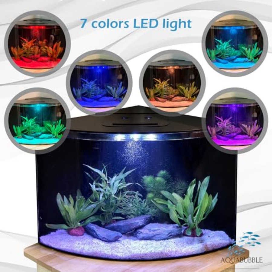 Corner Fish Tank 12.5 Gallon f - Aquarium Fish Black บทวิจารณ์และราคา