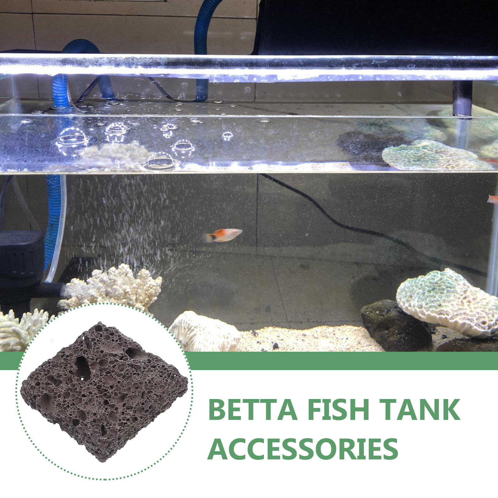 3Pcs Natural Aquarium Rocks Vo - Aquarium Fish Betta บทวิจารณ์และราคา