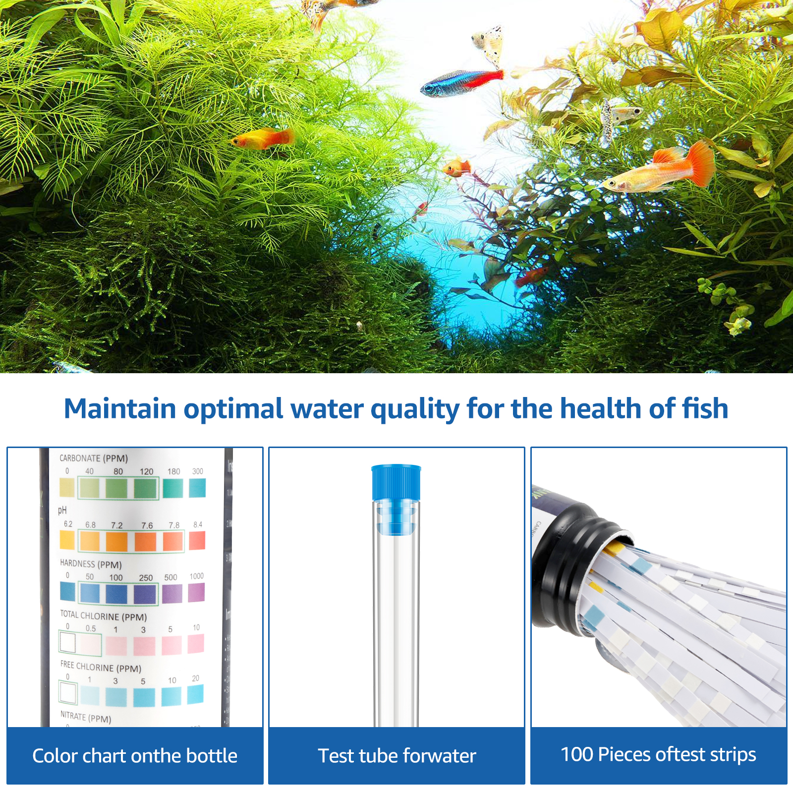100Pcs 7 in 1 Aquarium Test St - Aquarium Test Kit บทวิจารณ์และราคา